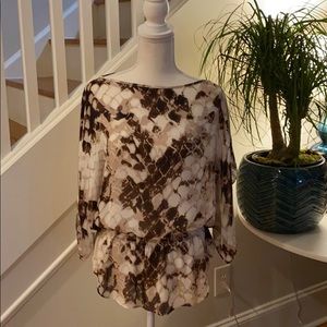 Parker snakeskin print dolman sleeve tunic top